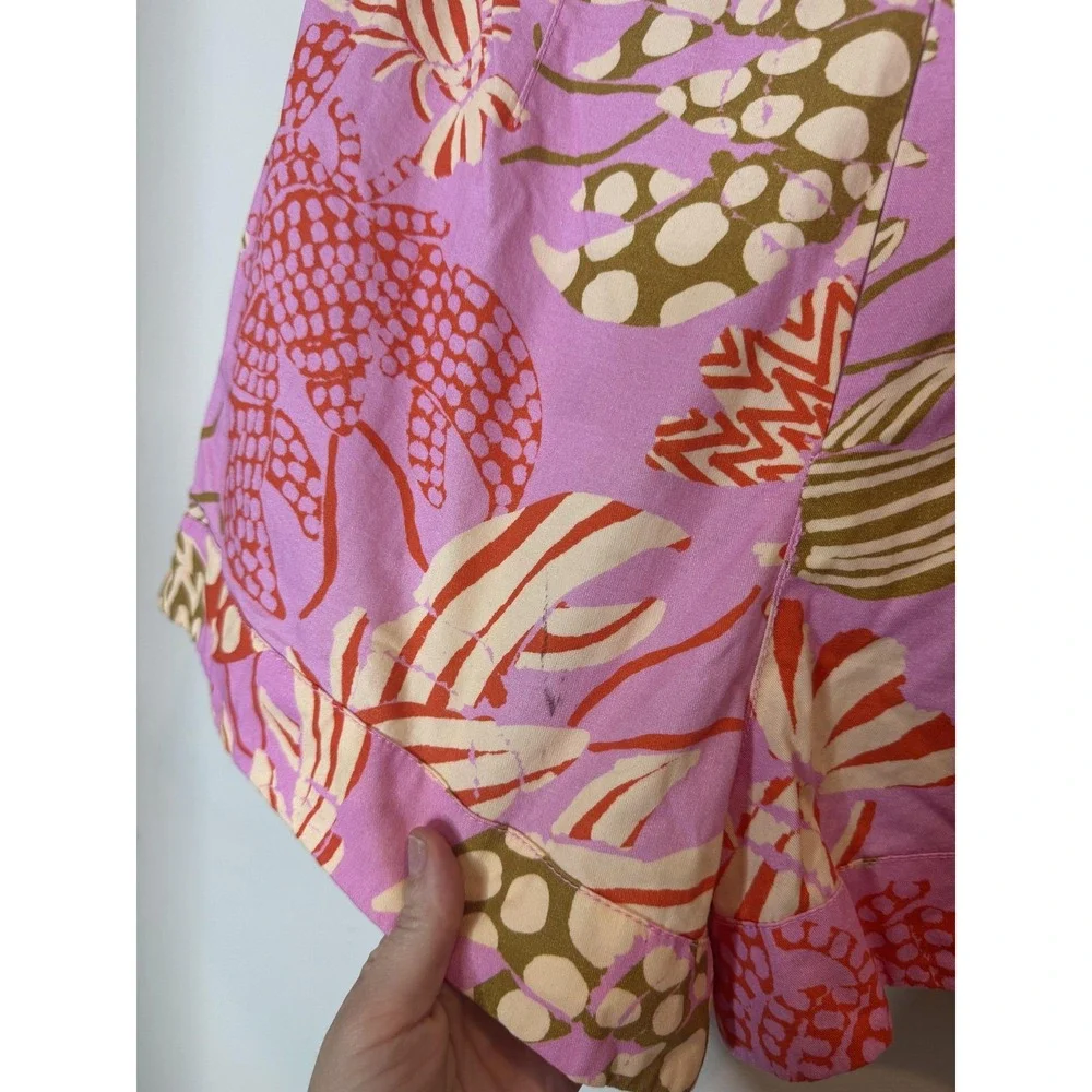 FARM Shorts Womens Medium Multicolor Floral Poplin Pleated Culotte Lined‎ Summer